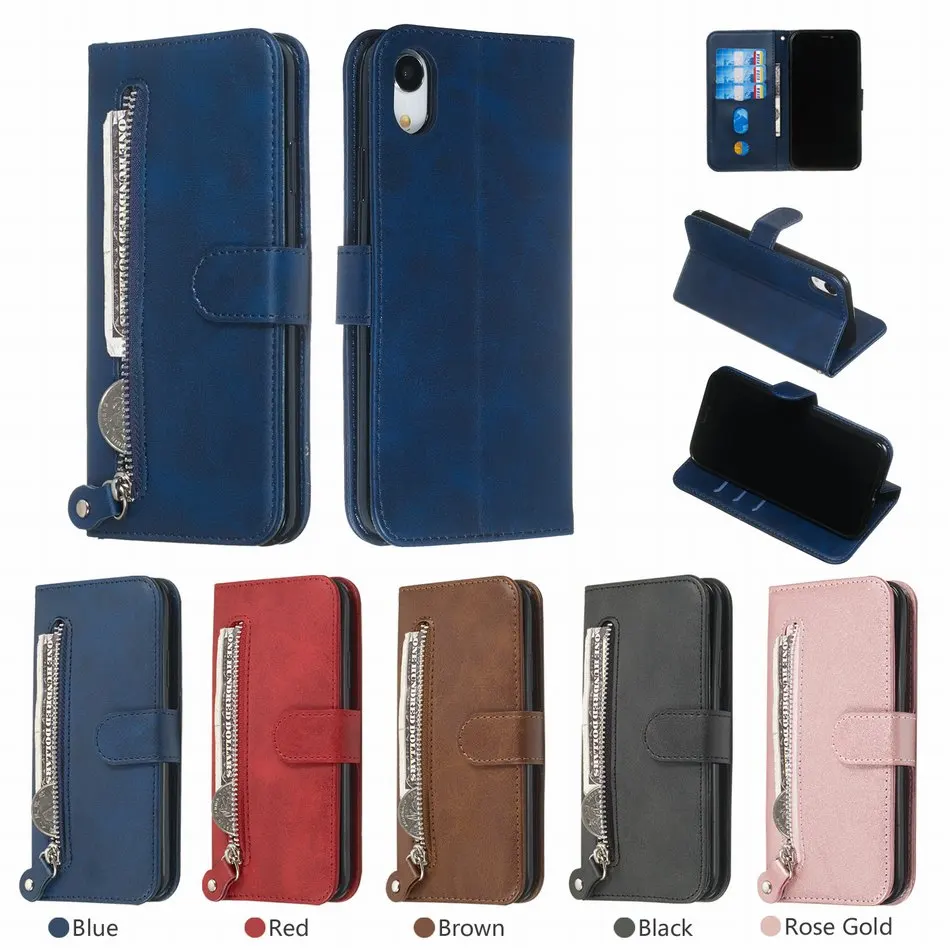 Plain Wallet Cover For Bags LG Stylo 4 5 Q8 G8 ThinQ K40 K12 Card Slot Couqe Man Leather Phone Case Zipper Flip Funda DP27H