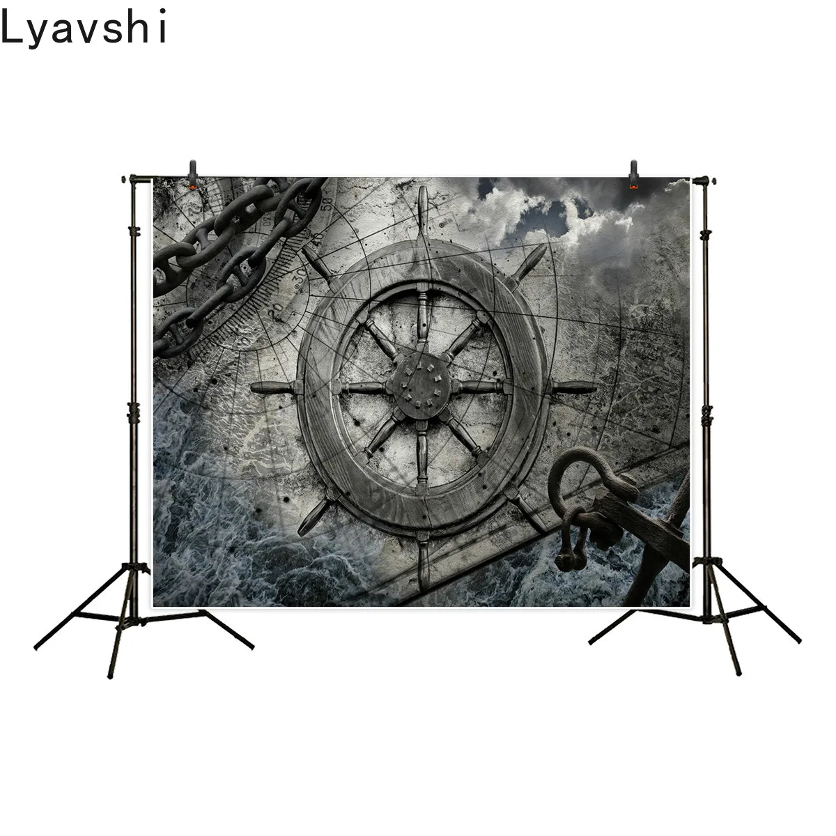 

Фон для фотосъемки Lyavshi, винтажная навигация на руль, диаграммы, якорные цепи, фон для фотостудии, фотографика