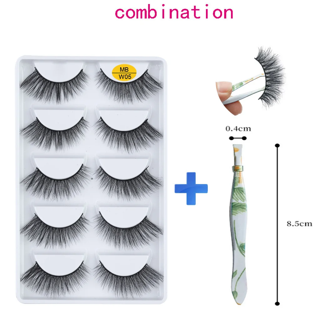 МБ партия из 5 пар 3D накладные ресницы пушистые косметический завиватель