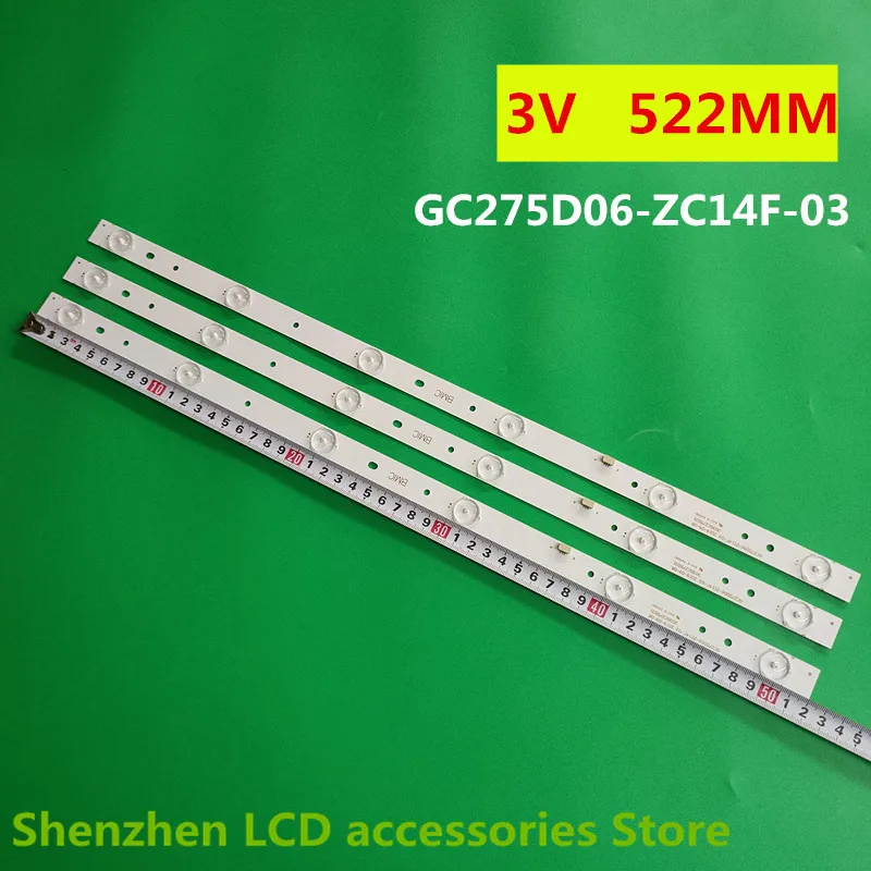 

GC275D06-ZC14F-03 303GC275031 for 28PHF2056/T3 1 pcs= 6led aluminium 100%new LCD TV backlight bar