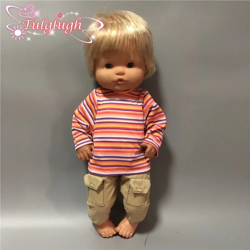 1 шт. полосатая футболка и комбинезон костюм куклы одежда Размеры: 42 см Nenuco кукла su