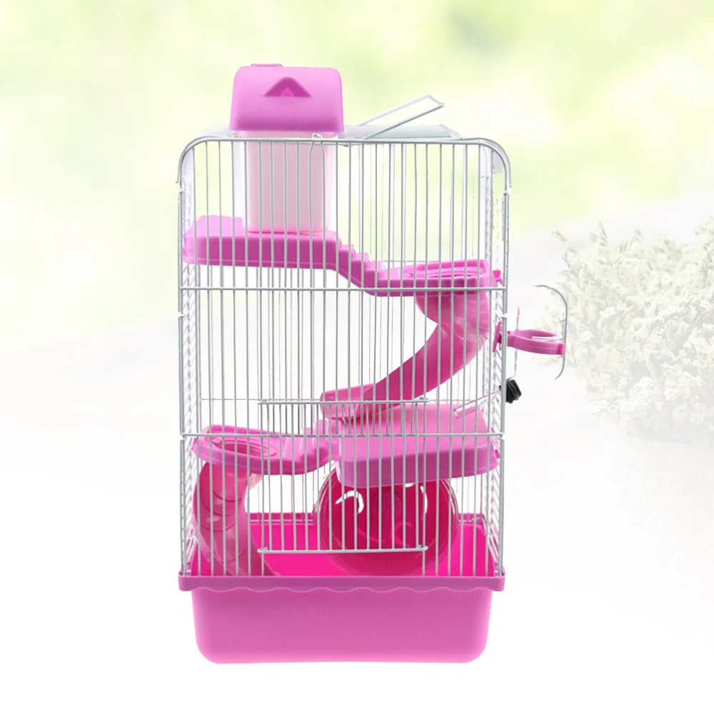 

21x27x45cm Luxury Three Layer Hamster Cage Pet House Portable Small Pets House Hamster House (Coffee)