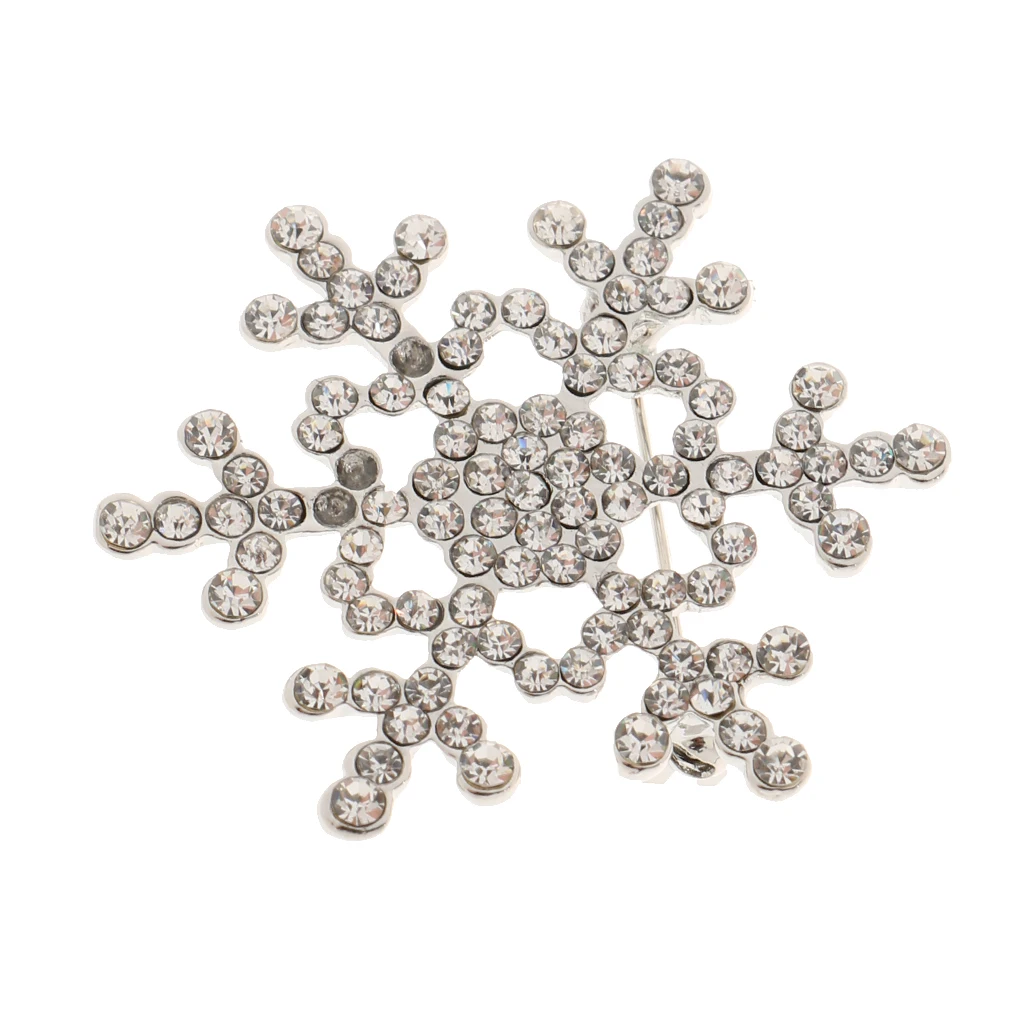 Серебряный цвет Снежинка бриллиантовая брошь горный хрусталь кристалл булавка