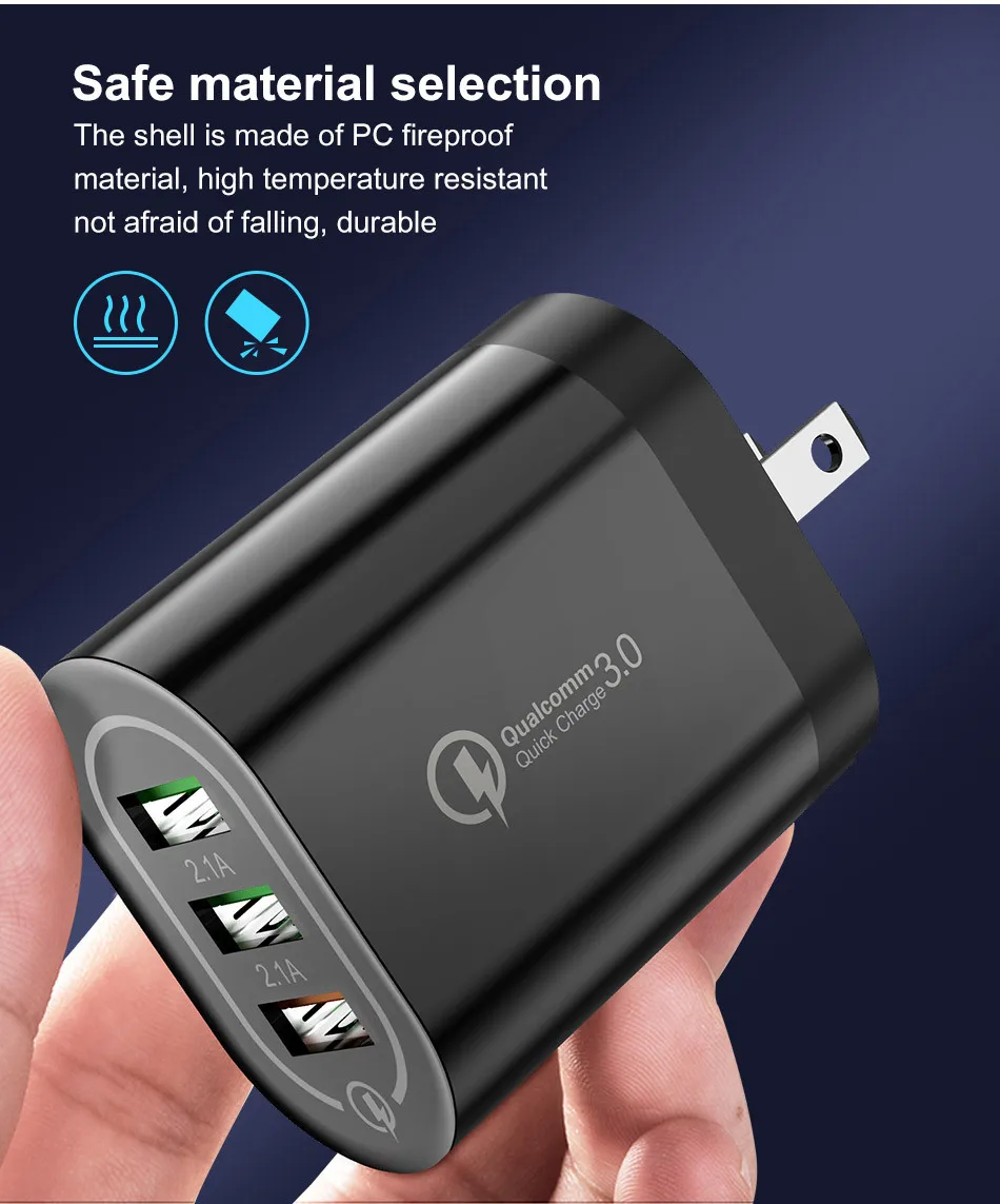 Универсальное быстрое зарядное устройство USB 18 Вт 3 0 5 В А для iphone X 11 вилка ЕС/США