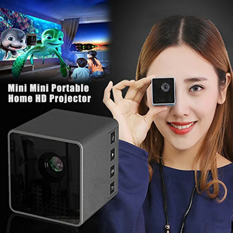 Мини Куб проектор DLP 1080P HD домашний кинотеатр проекторы для смартфона ноутбука планшета WIF66