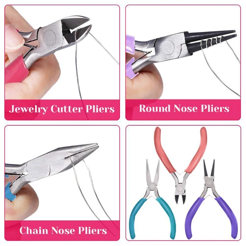 

7 Pack Jewelry Making Tools Needle Nosed Round Nose Pliers Side Cutters Beading Jewelry Wires Jewelry Making Supplies