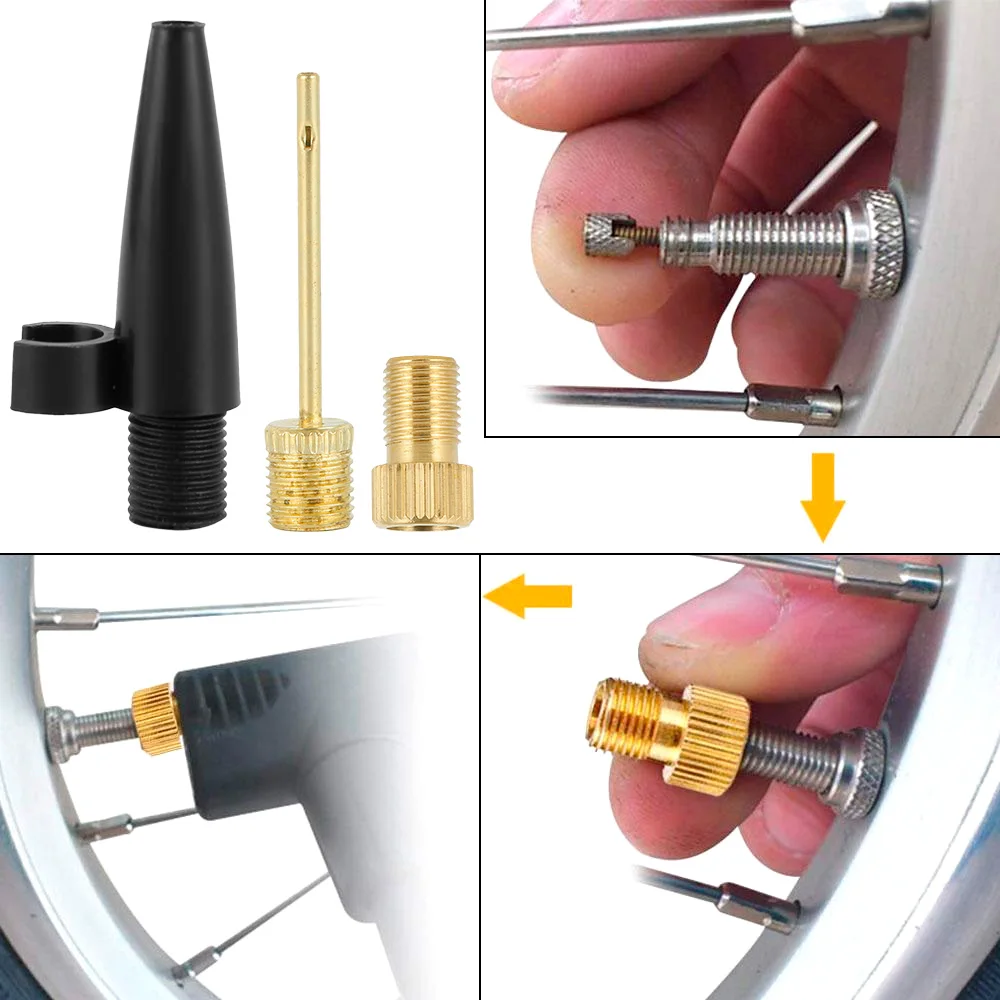 

15/25PCS Wheel Tire Transfer Valve Adapter Pump Copper Valve Adaptor Wheels Gas Nozzle Tube Tool Bike Bicycle Accessories