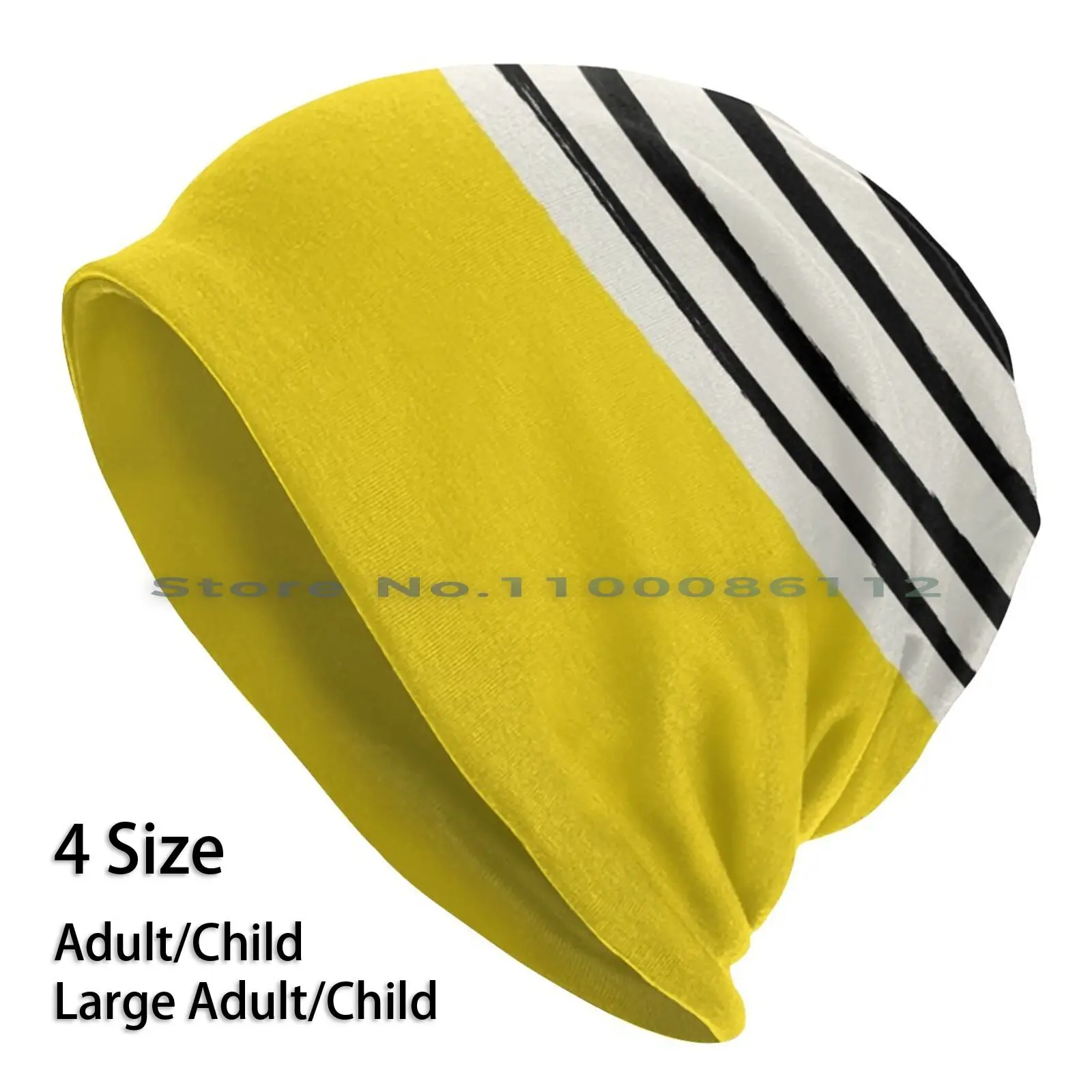 

Sunshine X Stripes Beanies Knit Hat Sunshine Yellow Stripes Black White Colorblock Kids Childrens Simple Pattern Cute Fun