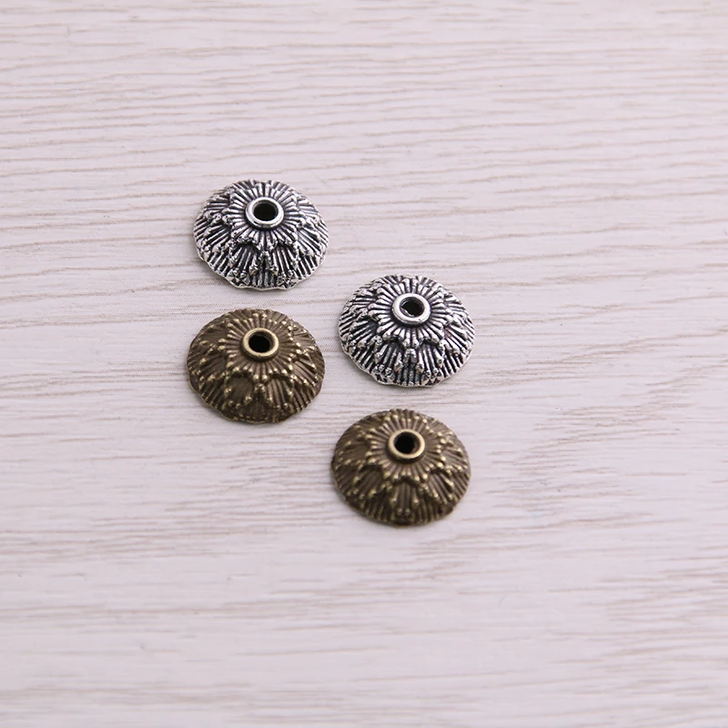 

SWEET BELL 150pcs 4*12*12mm Two Color Receptacle Hollow Small Flower DIY Spaced Jewelry Accessories Charms For Jewelry Making