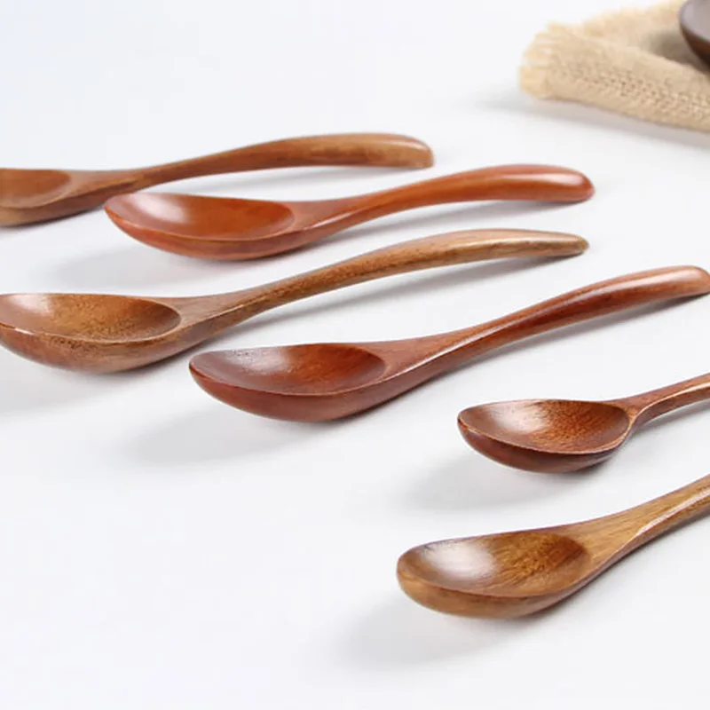 

Long Handle Creative Solid Wood Coffee Spoons Children's Soup Spoon Kitchen Utensils Wooden Tableware Kitchen Gadgets New