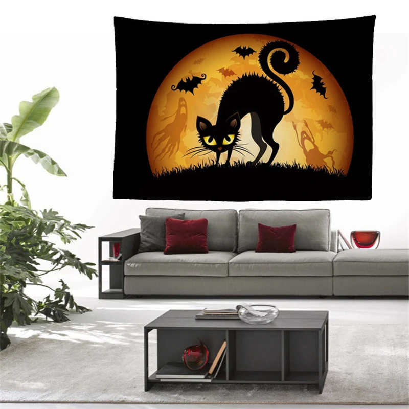 

Гобелен на Хэллоуин, настенный, в стиле Триппи, гобелены, пляжное полотенце, шаль, простыня, домашний декор