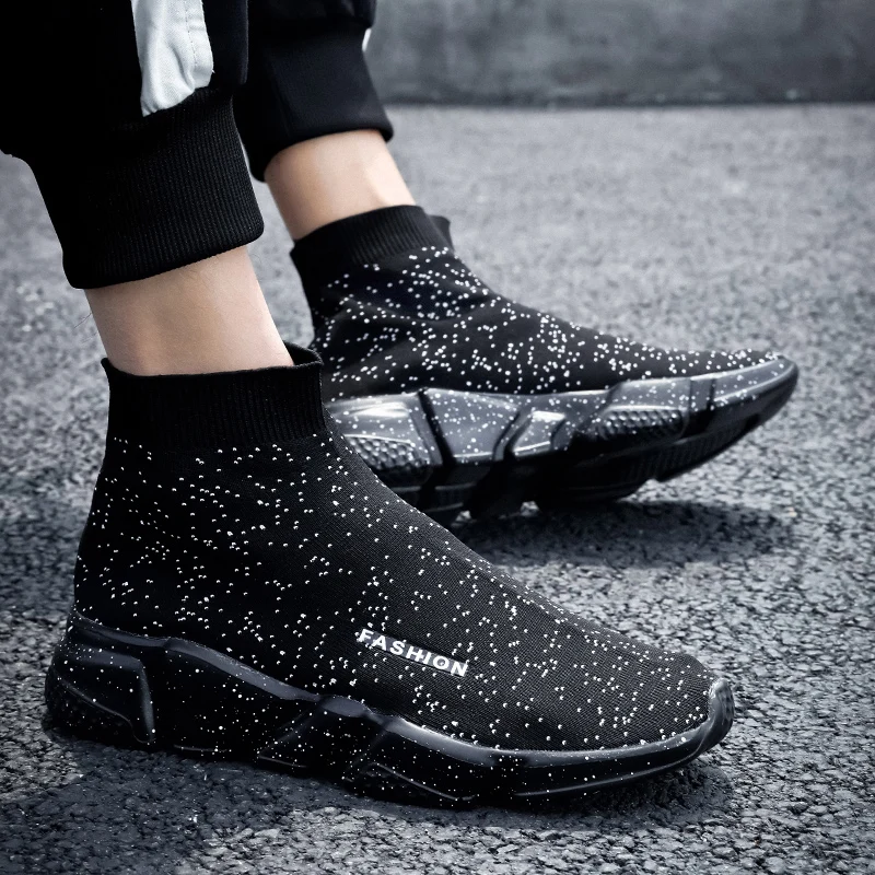 Ботинки-носки мужские повседневные ботильоны удобная мужская обувь модные