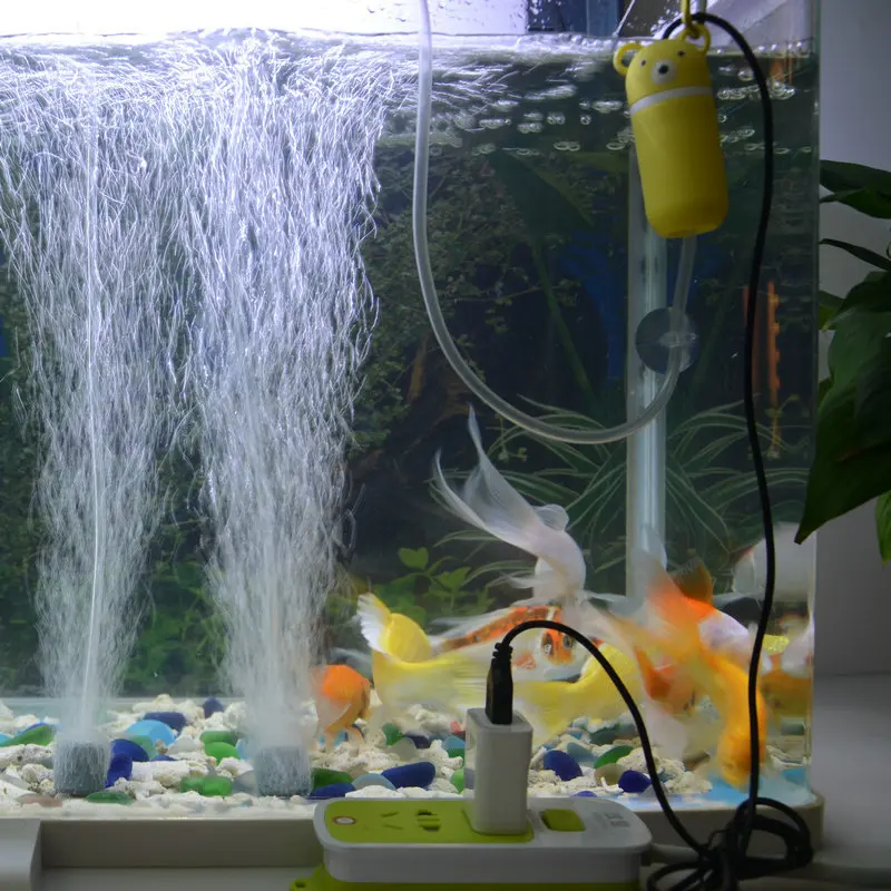 Милый немой кислорода воздушные насосы Портативный миниатюрный аквариум с USB для