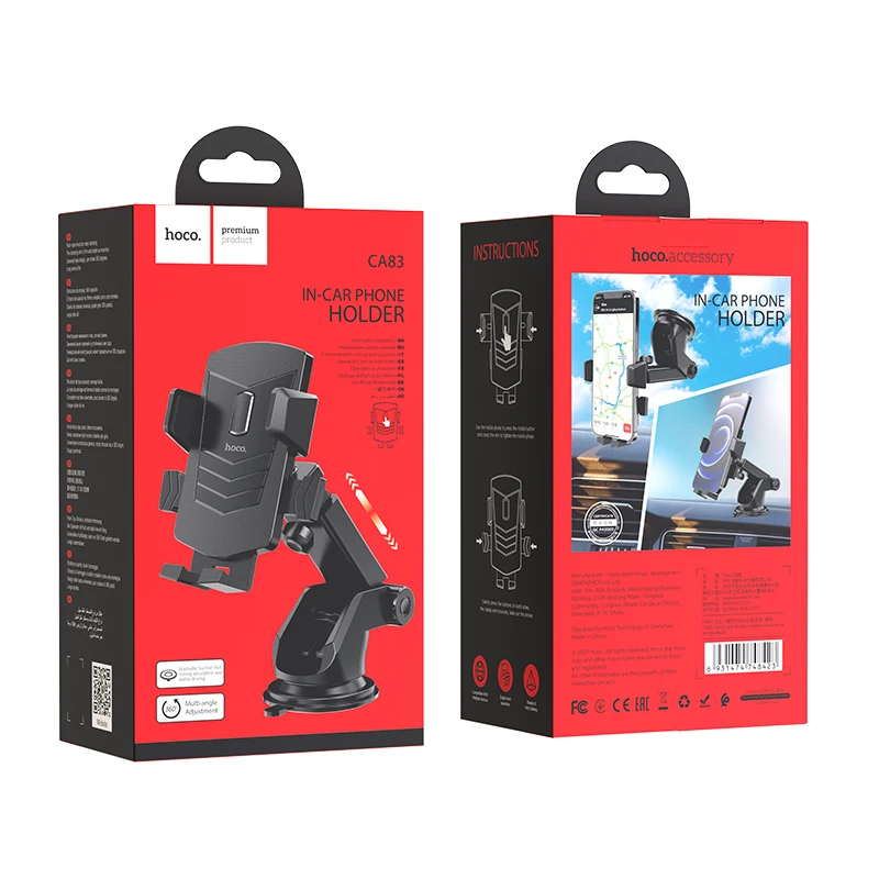 hoco car phone holder sucker mount stands for iphone 12 11 pro max center console windshield stand in car gps adjustable holder free global shipping