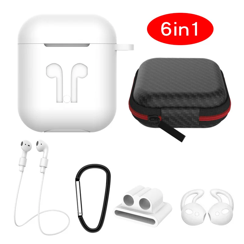 

Чехол 6 в 1 для Apple Airpods 1, 2, защитный, противоударный