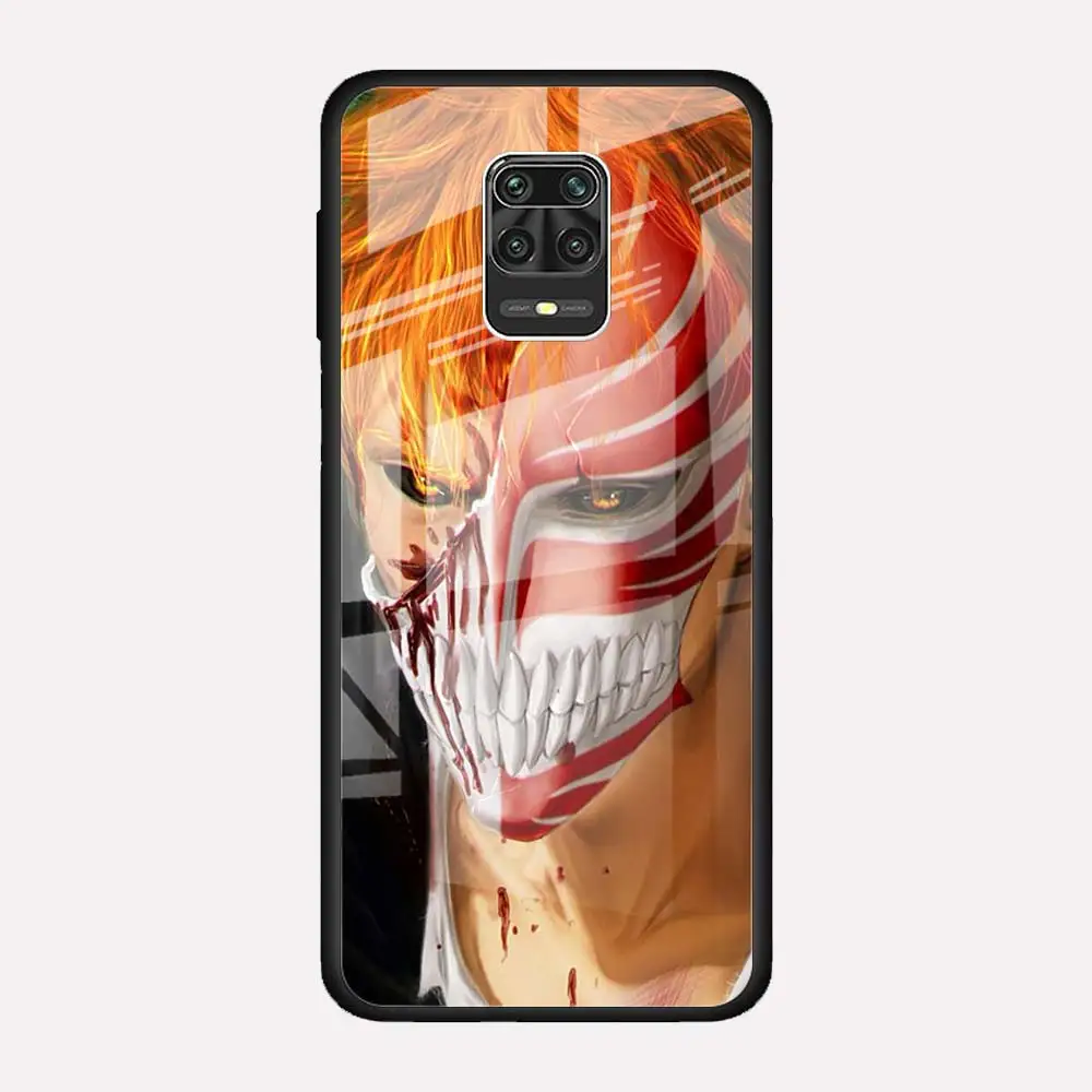 Phone Case for Xiaomi Redmi Note 9S 7 8 9 Pro 8T 9T K20 K30 8A 9A 9C Tempered Glass Housing Cover Japanese anime Bleach | Мобильные