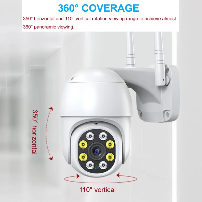 

HONTUSEC 1080P IP Camera Waterproof PTZ Dome CCTV WiFi Camera Speed Dome Motion Detection 360 Degree Wired IP PTZ Camera
