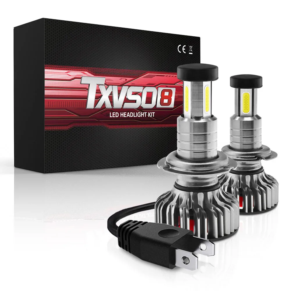 

New 4 Sides Car H7 LED Headlight Conversion Kit Bulb High or Low Beam High Power LED Lamps Light 10000LM 6000K Auto Headlamp