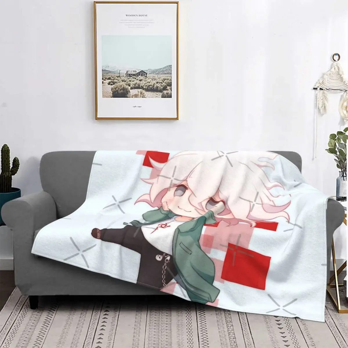 

Danganronpa 2 Komaeda Nagito Blanket Bedspread Plaid Blanket Male Hood Bedspread 200X220 Plaid Baby