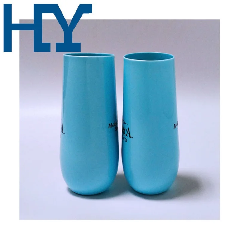 

Injection blown plastic champagne glass arc small belly water cup creative advertising gift cup