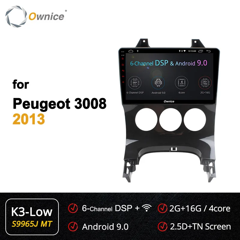 S9965-1 K3 LOW Ownice k3 k5 k6 Android 9,0 Octa Core Автомобильный мультимедийный DVD плеер для PEUGEOT 3008 2013 2Din радио 4 аппарат не привязан к оператору сотовой связи DSP 360 панорама оптического волокна - Цвет: S9965-1 K3 LOW