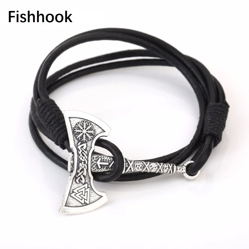 Рыболовный крючок викингов Valknut многослойный Плетеный топор Norse золотого цвета