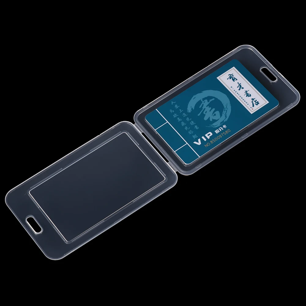 1 шт. прозрачный пластиковый двусторонний чехол для визиток с защитой от