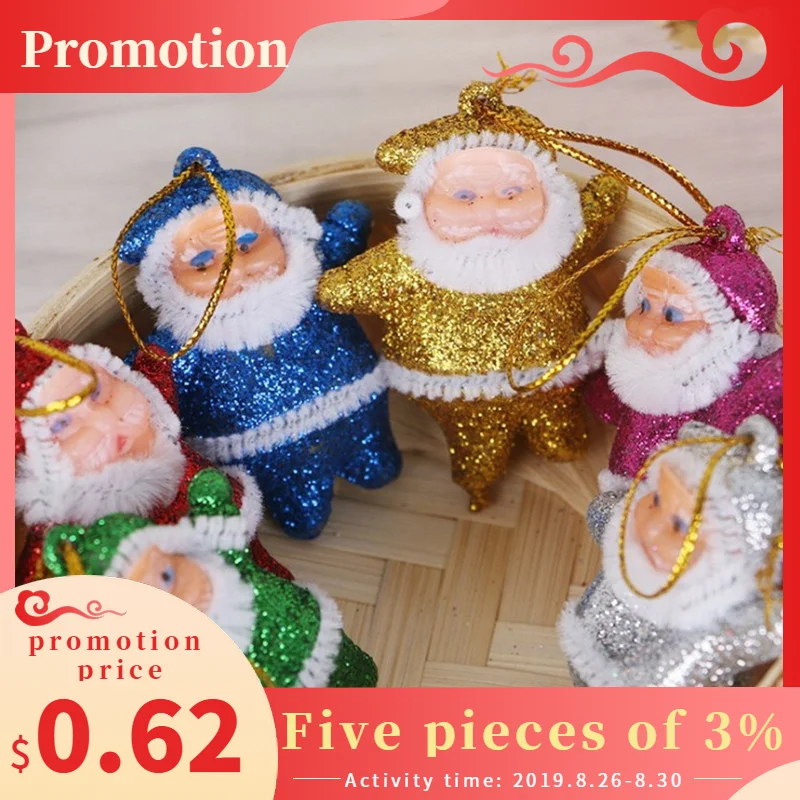 6 шт красочные рождественские Санта Клаус вечерние украшения для рождественской