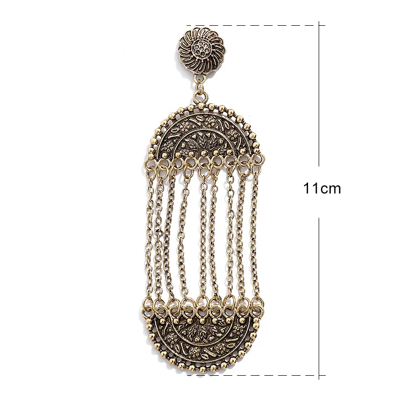 Женские Висячие серьги оверсайз классические овальные с металлической