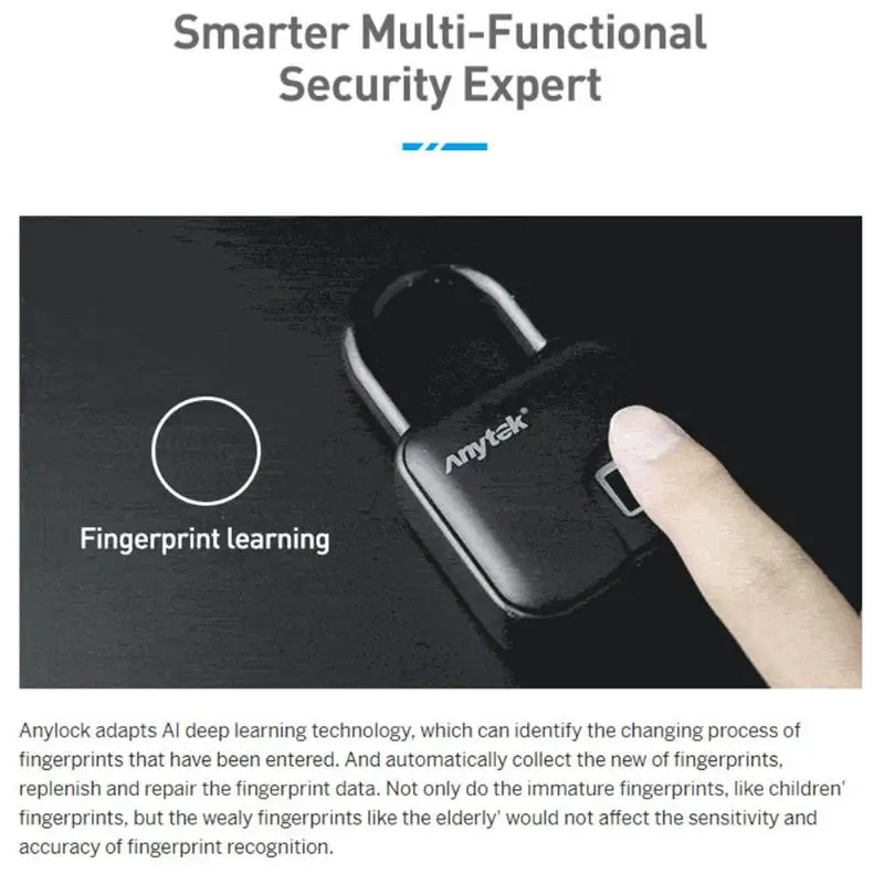 Anytek L3 Smart Keyless замок отпечатков пальцев USB электронный Противоугонный замок Водонепроницаемый дверной багажный чехол висячий замок