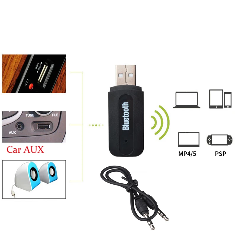 Автомобильный Bluetooth аудио приемник адаптер беспроводной музыки A2DP донгл с