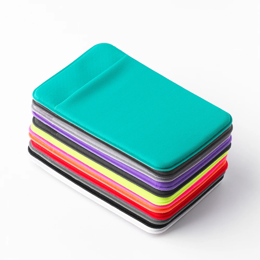 elastic universal cellphone wallet case lycra card holder credit id card holder pocket fashion self adhesive sticker card bag free global shipping