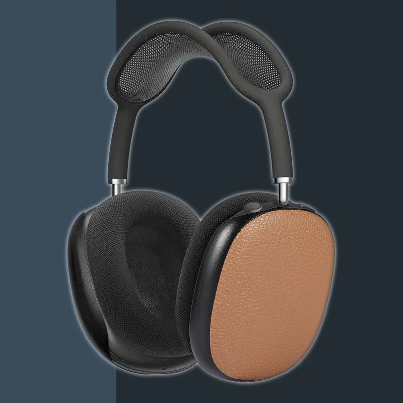 

Leather Earphone Cover For Apple Airpods Max Cover Protection Scratch Proof Luxury Lychee Leather