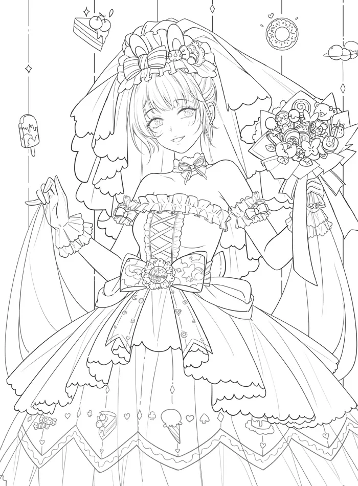 Gorgeous Wedding Dress Hand Painted Dreamy Color Chinese Adult Coloring Book Pencil Line Drawing Tutorial Books | Игрушки и хобби