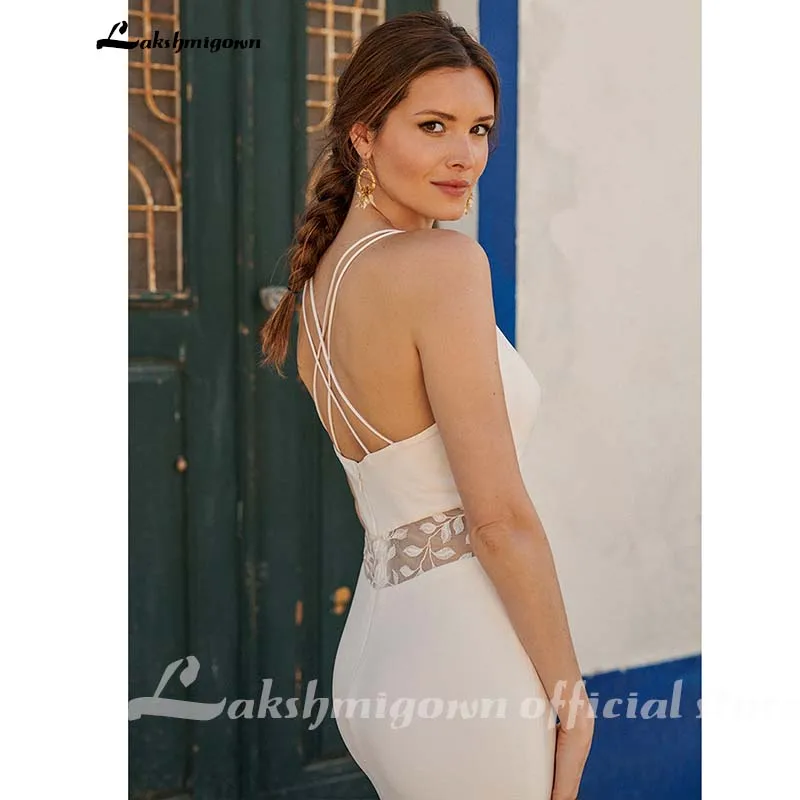 

Spaghetti Straps Beach Wedding Dresses bohemian Lace Wedding Dress Mermaid Hollow Back Cheap Bridal Gowns Backless