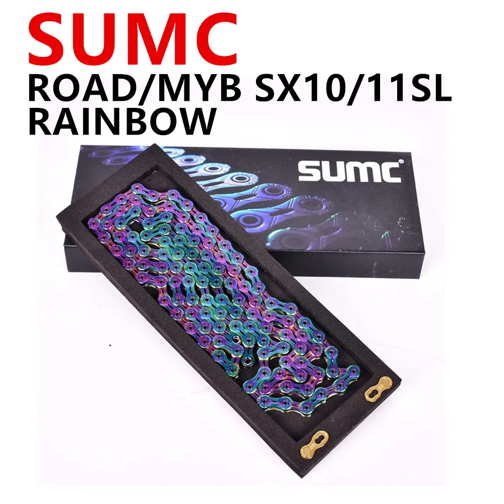 Велосипедная цепь SUMC 116 Links SX10EL 10 S 20S 30S для горного велосипеда MTB скоростей с missinglink