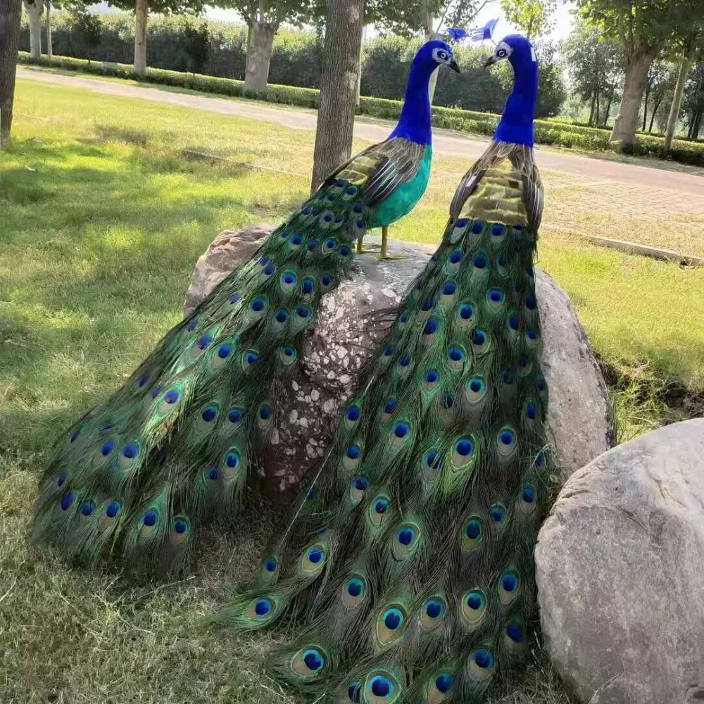 

a pair of real life peacocks models foam&feather simulation beautiful peacocks bird gift about 120cm d0026