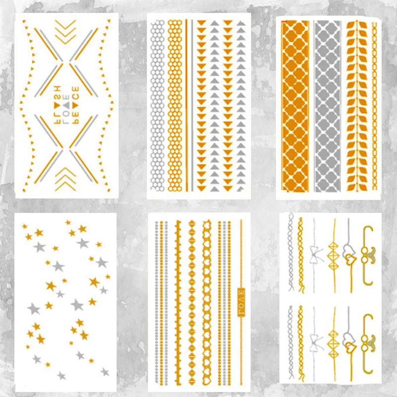 New Body Art Beauty Party Women Makeup Golden Sexy Patten Chain Waterproof Temporary Tattoo Stickers | Красота и здоровье
