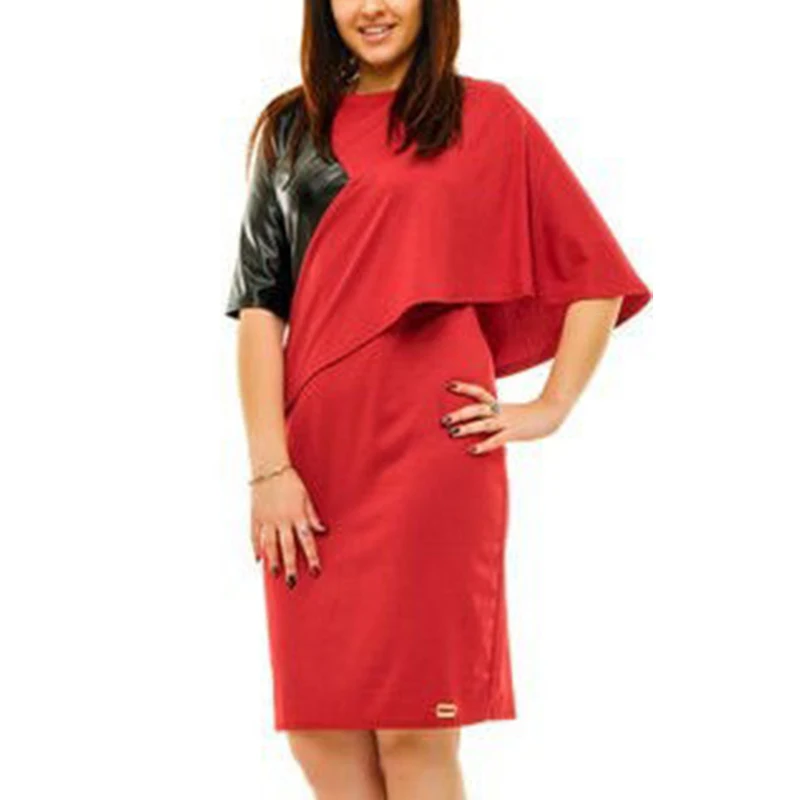 

Женское кожаное платье-карандаш, платье большого размера 5xl, 6xl, на молнии, с рукавами-фонариками, для вечеринки, осень размера плюс