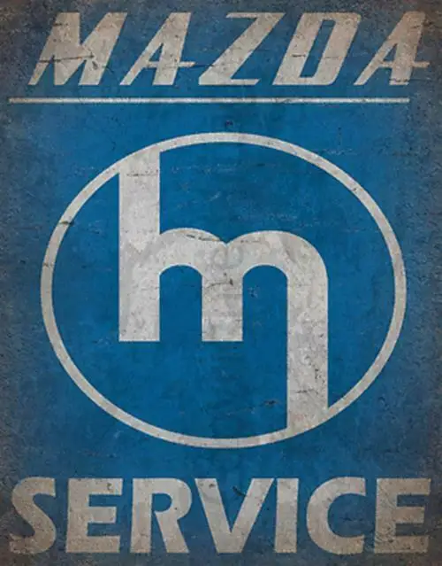 

Старинный гаражный металлический оловянный плакат MAZDA SERVICE