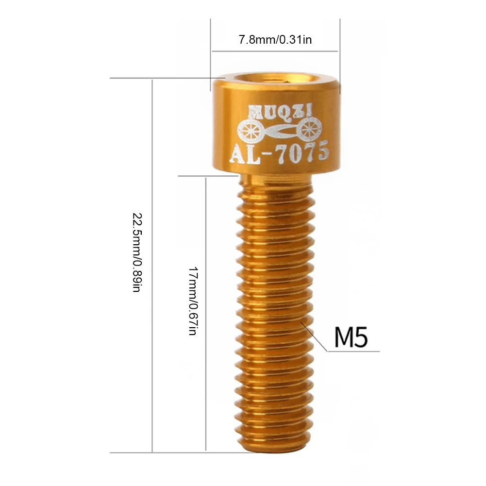 

4Pcs Bicycle Handlebar Stem Screw Aluminum Alloy M5*17Mm Mountain Road Fixed Gear Stem Riser Bolts For MTB Bike Cycling Parts