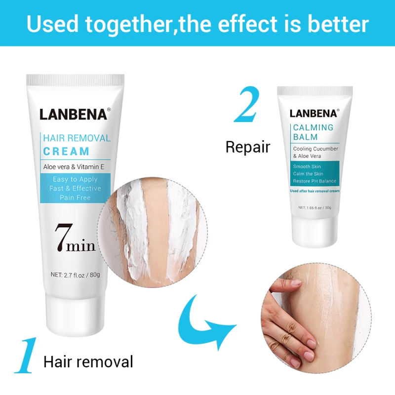 

LANBENA 80g Hair Removal Cream Painless Removal Depilation Calming Balm Gentle Effective Epilator Nourishing Repairing HOT TSLM1