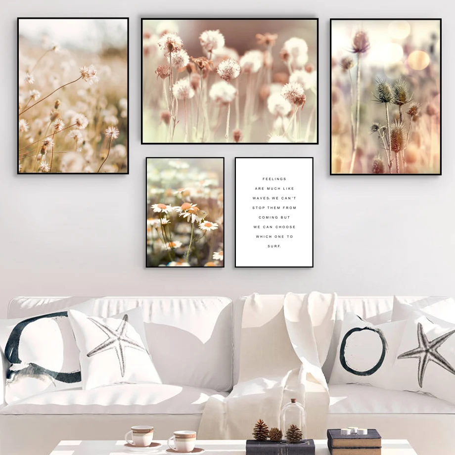 

Landscape Wall Art Canvas Painting Nordic Posters And Prints Dandelion Flower Plant Wall Pictures For Living Room Bedroom Decor