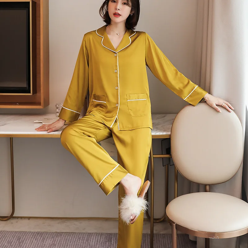 

Пижама женская атласная, с длинным рукавом, Размеры M, L, XL, XXL