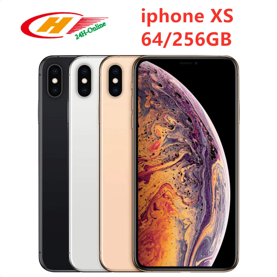 Разблокированный смартфон Apple iPhone XS 5,8 дюйма с функцией распознавания лица и NFC ПЗУ 64 Гб/256 ГБ с шестиядерным процессором Apple Pay