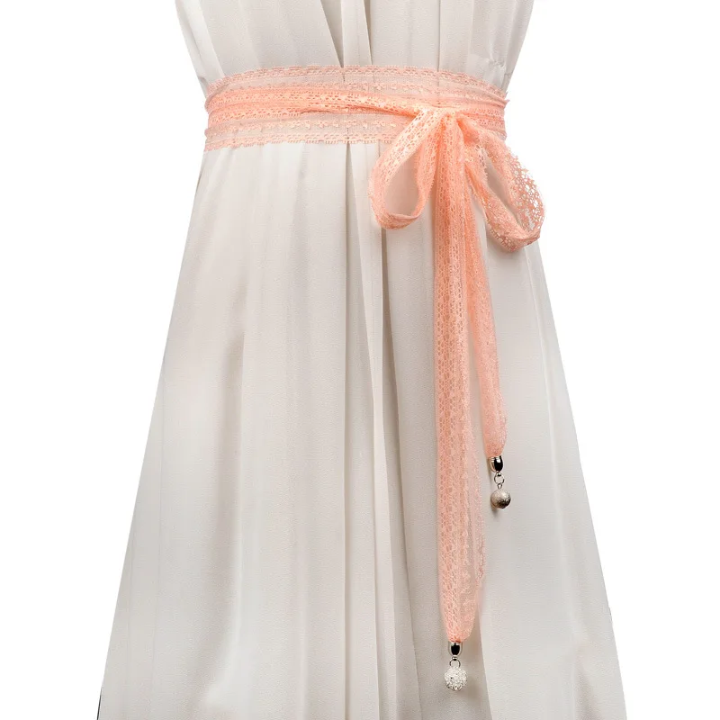 Женский пояс кружевной длинный тонкий шарф шарфы весенний женский с подвеской