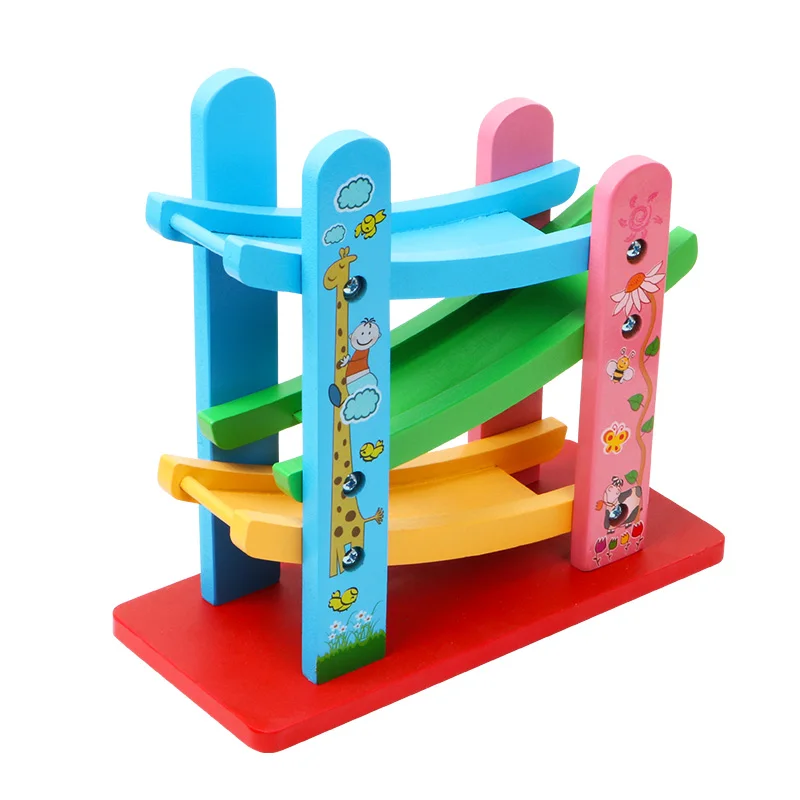 Детская деревянная пандусы для автомобилей гонки 3 уровня игрушечный автомобиль