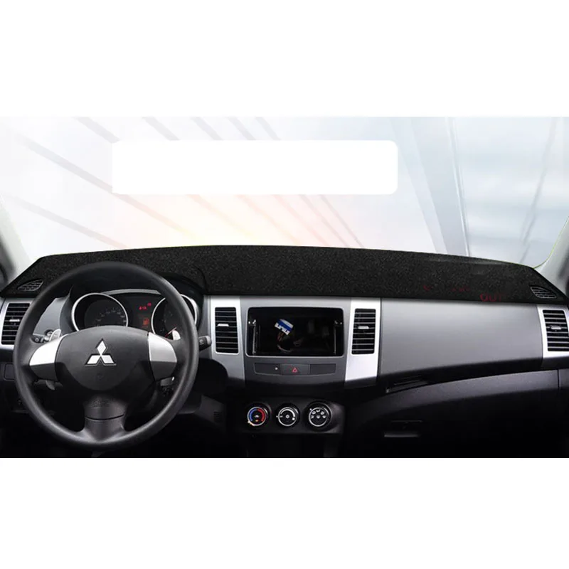 Lsrtw2017 полиэстер автомобиля dasbhoard коврик для mitsubishi outlander xl 2006 2007 2008 2009 2010 2011 2012 аксессуары для интерьера - Название цвета: black black edge
