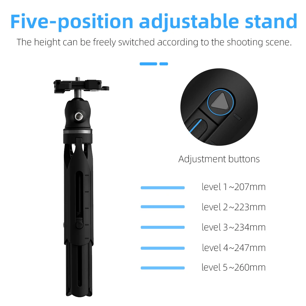 TELESIN Extendable Mini Tripod Phone Clip 360 Degree Ball Head With Cold Shoe Vlog for GoPro Camera iPhone Android DSLR | Электроника
