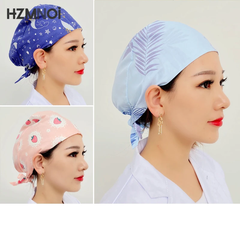 

Fashion Multicolor Printing Cap Cotton Doctor Beautician Nurse Dentist Scrub Leisure Gourd Chef Dust-proof Headscarf